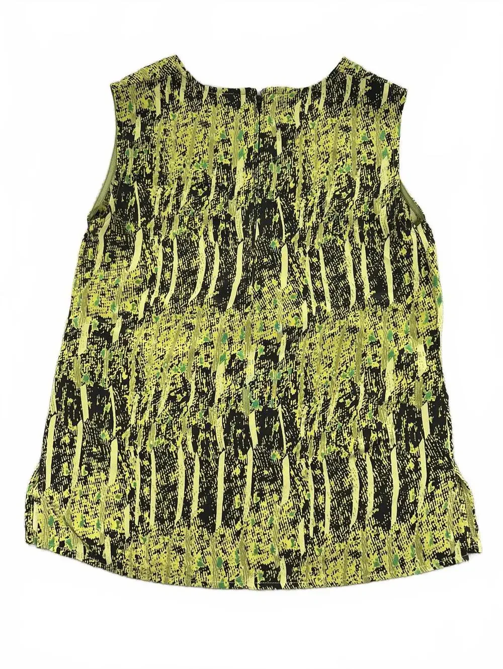 Raffinalla Neon Wasabi Green Abstract Print Sleeveless‎ Tank Top